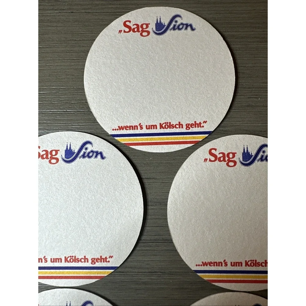 6 Sion Kolsch 4 Inch Round Beer‎ Coaster RARE VINTAGE